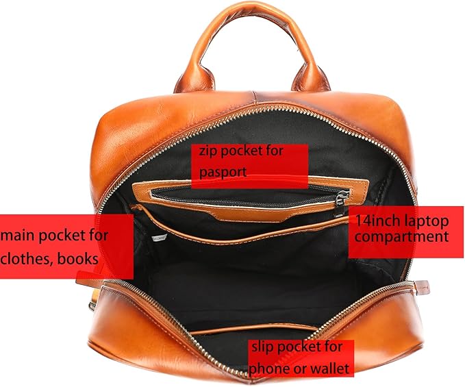 NIUCUNZH Genuine Leather Backpack for Men Travel Daypack Women College School Computer Bag for 15inch Laptop Business