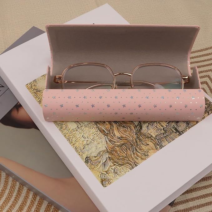 HSYMQ 3PCS Glasses Case, Eyeglasses Case Hard Shell, Reading Hard Glasses Cases for Women Men