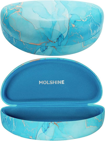 molshine Hard Shell Sunglasses Case,Large Glasses Case for Women Men Oversized Sunglass Eyeglasses