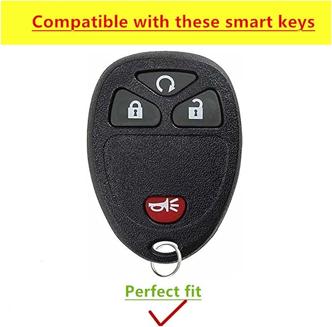 for Chevrolet Key Fob Cover Fit for Chevy Suburban Tahoe Traverse Buick Enclave Cadillac Escalade GMC Yukon