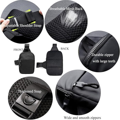 Mini Sling Bag for Men Crossbody,Small Chest Bag Casual Trendy Waterproof Lightweight Phone Crossover Daypack