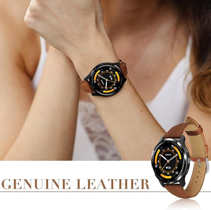 18mm Slim Leather Band Compatible with Garmin Venu 3S 41mm/Venu 4 41mm/Venu 2S/Vivoactive 4S/Vivomove 3S/Forerunner 255S/Forerunner 265S, Quick Release Thin Narrow Soft Strap for Women Men