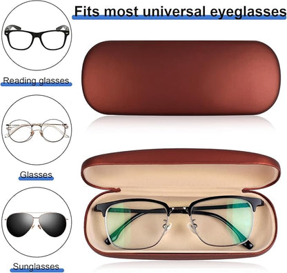 Joyberg Glasses Case, 2 Pack Eyeglass Case with Cleaning Cloth, Glasses Case Hard Shell Fits Most Glasses