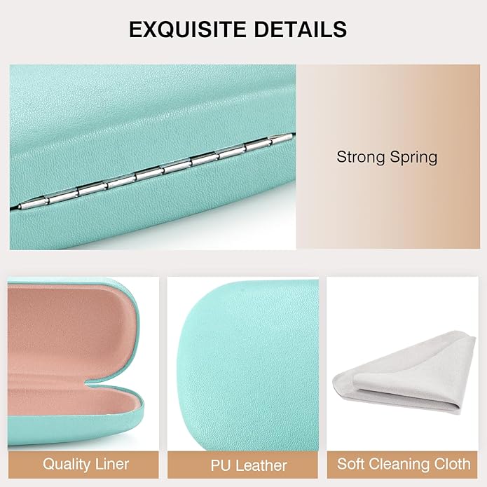 Marvolia Glasses Case Hard Shell - PU Leather Eyeglass Cases Eyeglasses Case for Sunglasses Eye Glasses Cases