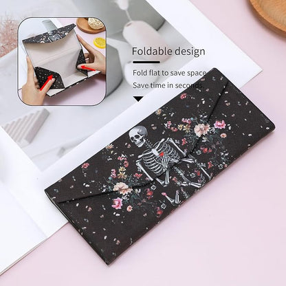 Foldable Glasses Case, Magnetic PU Leahter Sunglasses Case, Cute Hard Shell Folding Eyeglass Cases for Women Kids