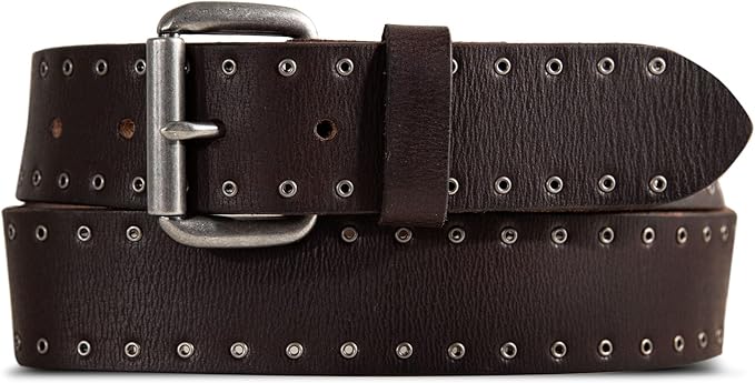 Lucky Brand Men's Jeans Leather Belt| Classic| Casual| Dress| Everyday| American Heritage| Genuine Leather| Metal Buckle