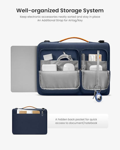 tomtoc Laptop Shoulder Bag for 2026 14 Inch MacBook Pro M5/M4/M3/M2/M1 Pro/Max 2026-2021, 13.5-14.4 Surface Laptop 7/6/Studio 2, Surface Book 3, 360 Protective Case Fit Asus VivoBook