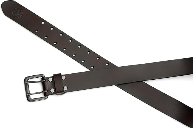 CHAOREN Work Belts for Men Heavy Duty - 1.5" Full Grain Leather Belt Casual - Fully Adjustable, Double Prong