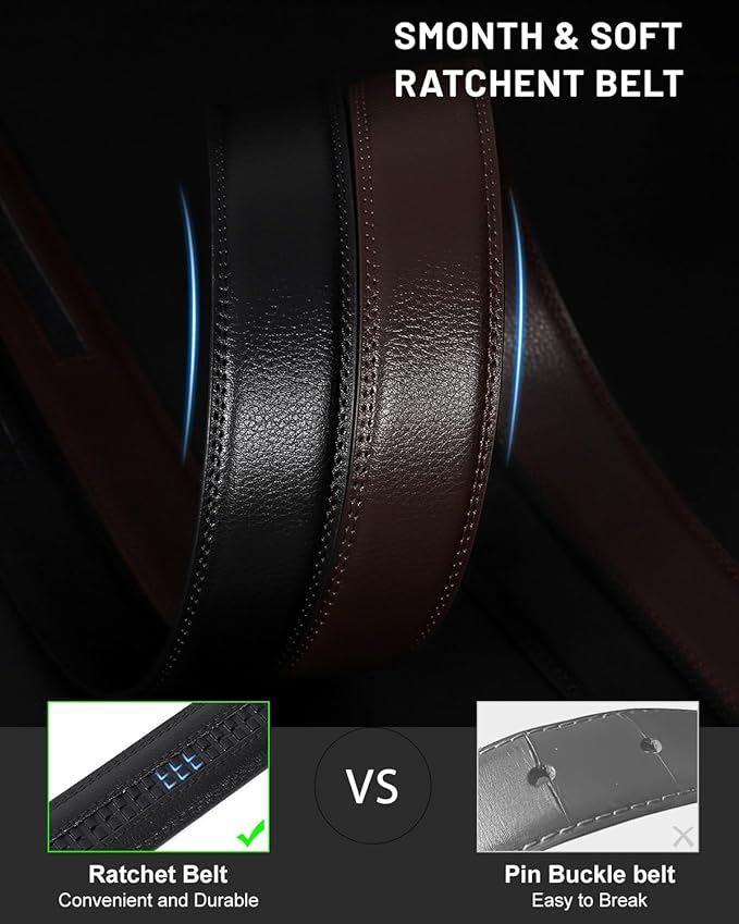 BELTROAD Ratchet Belt Strap for Men Leather Belts Without Buckle Replacement Leather Belt Strap Only 35mm for 40mm Buckle