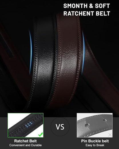 BELTROAD Ratchet Belt Strap for Men Leather Belts Without Buckle Replacement Leather Belt Strap Only 35mm for 40mm Buckle