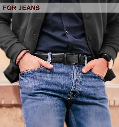 KEMISANT Men Belt-Genuine Leather Belt for Men Dress Casual Golf Jeans 1 3/8"