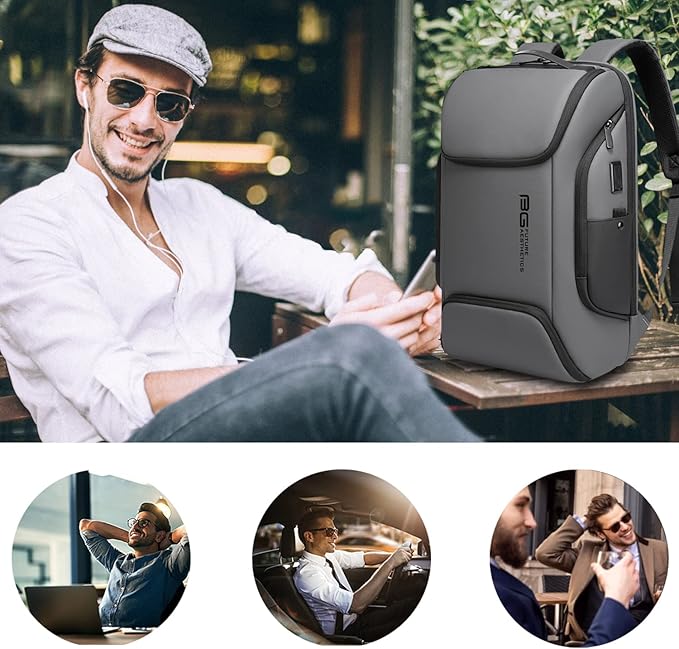 BANGE Business Laptop Smart backpack Can Hold 15.6 Inch Laptop Commute Backpack Carry on bag for men and women (Grey)