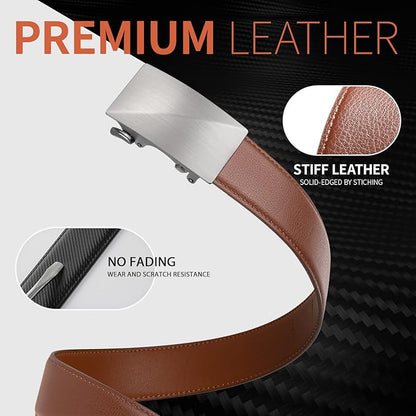 Zitahli Ratchet Belts for Men,Adjustable for Gift mens belt Leather For Dress and Casual Trim to Fit,Men's Accessories