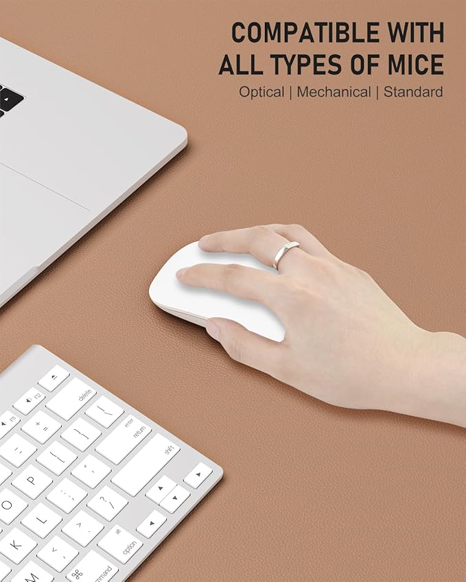 Desk Pad, 35.5" x 17" PU Leather Non-Slip Desk Mat Large Mouse Pad for Desktop, Waterproof Laptop Computer Writing Mat for Office, Home, Work, Gaming, Champagne Gold