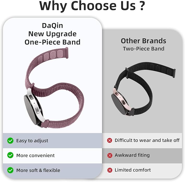 DaQin 22mm 20mm 18mm Quick Release Watch Band Compatible with Garmin Venu 3 2/Forerunner 255 265 955/Vivoactive 5 6 4 3, Nylon Watch Straps Adjustable Sport Replacement for Samsung Galaxy Watch 7 6 5 4/3 45mm/Galaxy Watch 46mm Men Women, 3 Packs