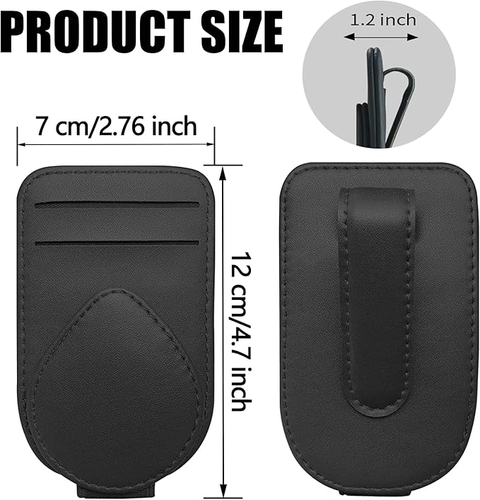 Visor Card Holder for Car Visor, 2 Card Slots Visor Glasses Clip, Strong Magnetic Visor Holder, Visor Accessories for Cars SUV(Gray1Pcs)