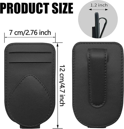 Visor Card Holder for Car Visor, 2 Card Slots Visor Glasses Clip, Strong Magnetic Visor Holder, Visor Accessories for Cars SUV(Gray1Pcs)