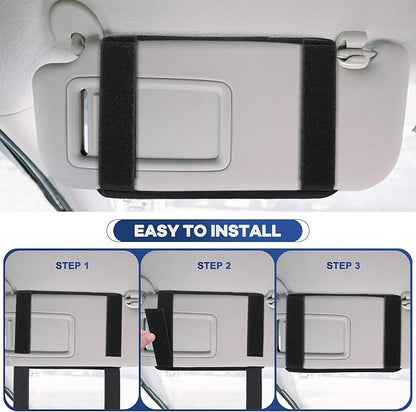 Denchy Molle Car Sun Visor Organizer with Zipper Storage Pouch and Sunglasses Holder Clip, Tactical Sunvisor Organizers for Trucks, Universal Molle Panel Accessories for Truck SUV Police Car Gear