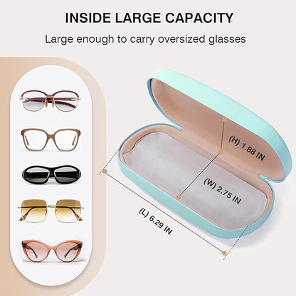 Marvolia Glasses Case Hard Shell - PU Leather Eyeglass Cases Eyeglasses Case for Sunglasses Eye Glasses Cases