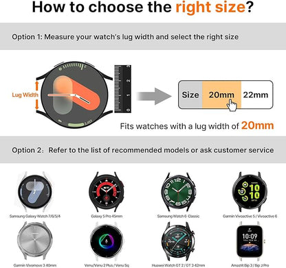 Fullmosa Magnetic Braided Watch Bands - 18mm 20mm 22mm Quick Release Watch Strap, Stretchy Nylon Solo Loop Compatible with Garmin Samsung Galaxy Amazfit for Men Women(20mm, Green+Blue Grey)