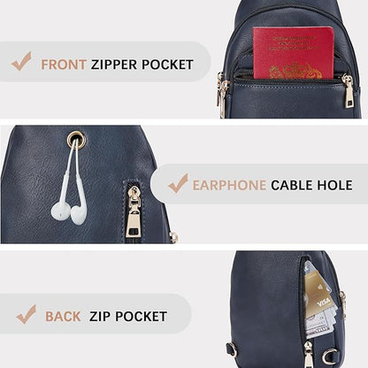 BOSTANTEN Small Sling Bag for Women Leather Crossbody Bags Fanny Pack Chest Bag for Travel