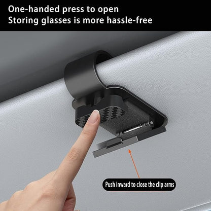 Car Visor Organizer, ABS Sunglasses Holder Clip with Document & Card Pockets, Multi-Pocket Sun Visor Storage for Truck SUV Van (Black)