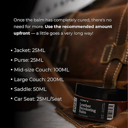 Clyde's™ Recoloring Balm | Non-Toxic Material Dye & Restorer for Furniture, Car Seats, & More | 23 Colors (Dark Gray, 50ML)
