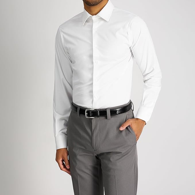 Cole Haan Men's Black Leather Dress Belt - Classic Style With Polished Buckle for Work Or Formal Wear