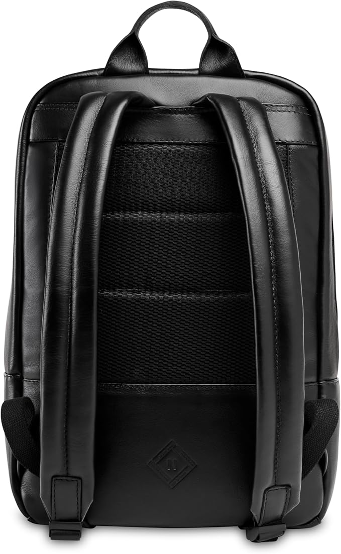 Nordweg Nomad Leather Laptop Backpack NW089A – Lightweight Daypack for Work & Travel – Fits Laptops up to 15.6” (Black)