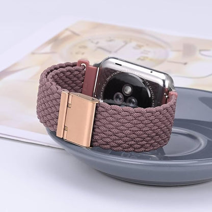 WOCCI 20mm Braided Nylon Watch Band for Men and Women, Quick Release, Rosegold Stainless Steel Buckle (Woodrose)
