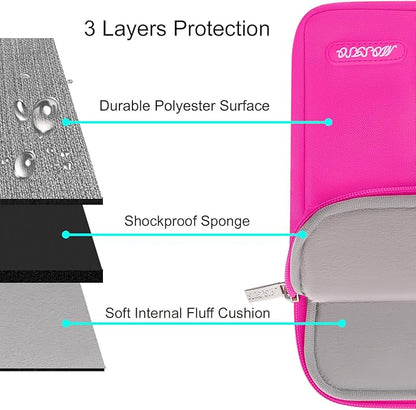 MOSISO Laptop Case 15 inch, 15 inch Laptop Sleeve Compatible with MacBook Air M5 A3448 M4 A3241 M3 A3114 M2 A2941 2026-2023, Dell XPS, Polyester Vertical Computer Sleeve Bag with Pocket, Bright Rose