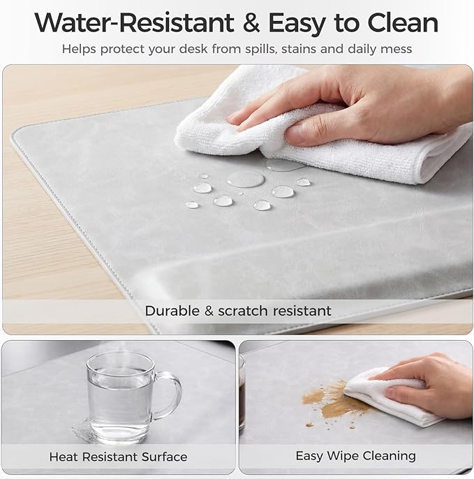 Magnetic Desk Mat System with Wrist Support 80×40cm, Premium Leather Desk Pad with Magnetic Accessories, Waterproof Non-Slip Desk Organizer for Office & Gaming