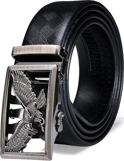 Barry.Wang Mens Belts Leather Ratchet Automatic Buckle Slide Click 1 3/8" Designer Dress Fashion Classic Casual Work Business