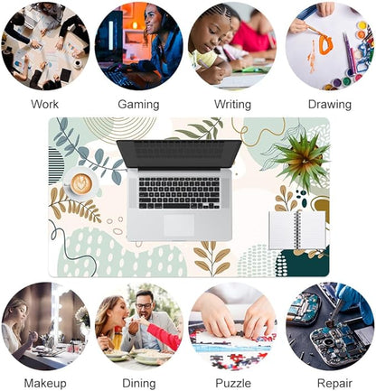 Colorful Star Minimalist Large Mouse Pad, Abstract Botanical Waterproof Desk Mat, Boho Computer Gaming Mouse Pad, XL Full Desk Mousepad Non Slip Writing Pad for School Office Home 23.6" x 13.8"