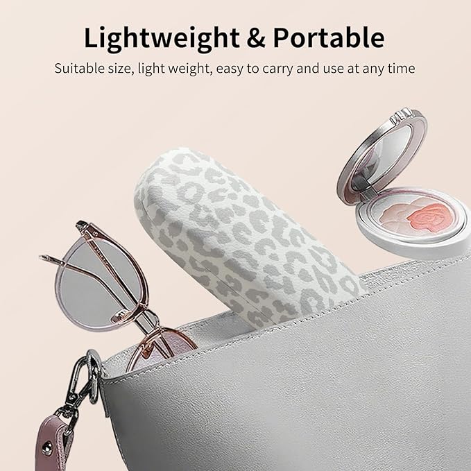 Glasses Case Hard Shell, Leather Protective Case for Sunglasses with Cleaning Cloth, Cute Eyeglass Cases for Women