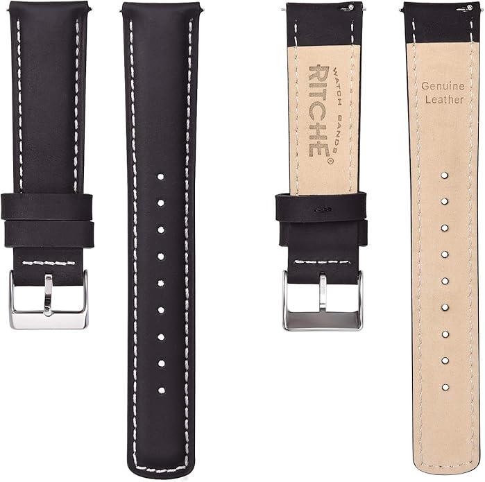 Ritche Christmas Gift Quick Release Leather Watch Bands Genuine Watch Straps for Men Women Top Grain Leather Watch Strap, White Elephant Gifts, Stocking Stuffers for Men, Father's Day gifts