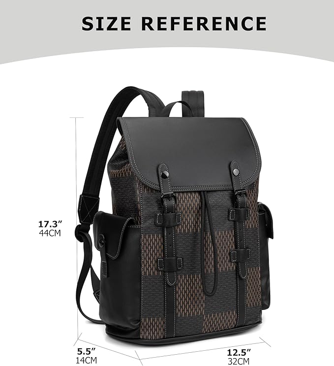 KingTo Laptop Backpack for Men Luxury Anti-Theft Travel Backpack Casual Business Waterproofing Computer Bag (B-Brown)