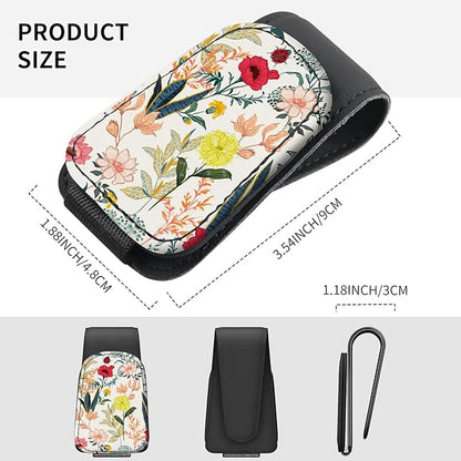Sunglasses Holder for Car Visor, PU Leather Glasses Clip Organizer, Cute Magnetic Eyeglass Holder for Vehicle Sun Visor, Car Interior Accessory for Women & Men Colorful Botanical Floral