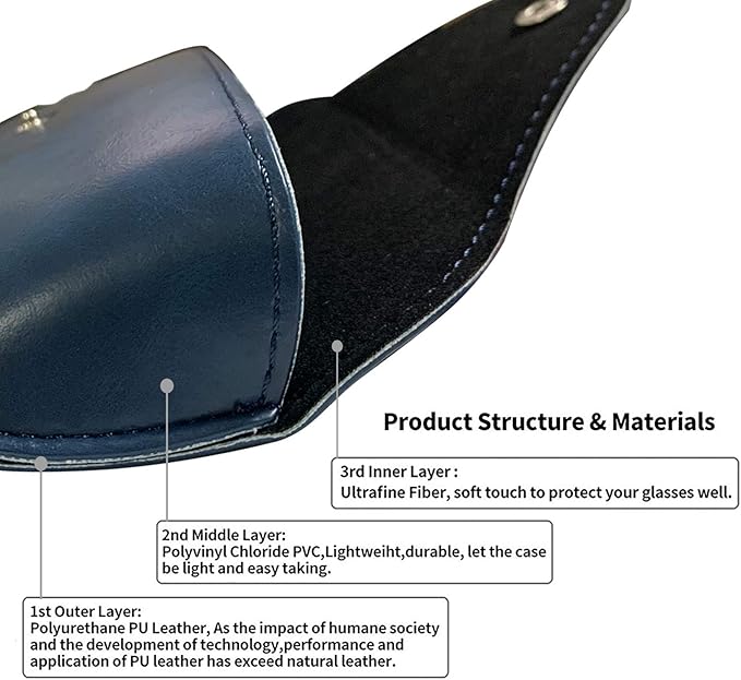LogHog Portable Leather Glasses Case,Flexible Sunglasses Pouch Slim Case for Women Men Horizontal Eyeglass Case