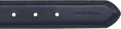 Nautica Men's Dress Leather Belt for Suits and Pants | Classic | Business | Fashion | Adjustable | Metal Buckle