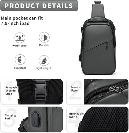 Messenger bag for Men,Small Sling Crossbody Backpack Shoulder Bag for Men Women,canvas Strap Backpack Sling Bag
