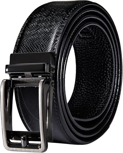 Dubulle Men's Ratchet Belt Gold/Black/Red/Green/Blue/White Automatic Buckle Business Casual Belt Gift - Adjustable Fit