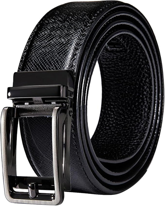 Dubulle Men's Ratchet Belt Gold/Black/Red/Green/Blue/White Automatic Buckle Business Casual Belt Gift - Adjustable Fit