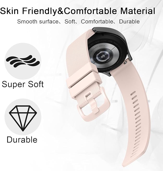 Vanjua 20mm Watch Bands Quick Release Replacement Wristband, 4 Pack Soft Silicone Waterproof Sport Straps Band for Men Women