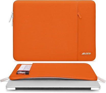 MOSISO Laptop Case 15 inch, 15 inch Laptop Sleeve Compatible with MacBook Air M5 A3448 M4 A3241 M3 A3114 M2 A2941 2026-2023, Dell XPS, Polyester Vertical Computer Sleeve Bag with Pocket, Orange
