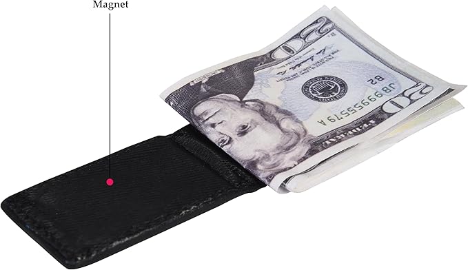 LB LEATHERBOSS Men's New Leather Strong Magnetic Money Clip