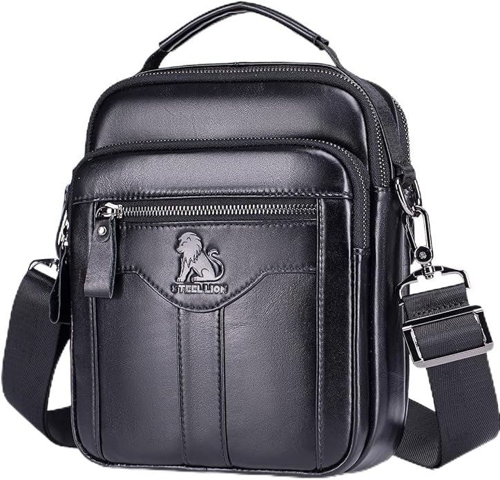 Premium Leather Men's Crossbody -Organized Storage & Durable,Stylish for Daily Carry