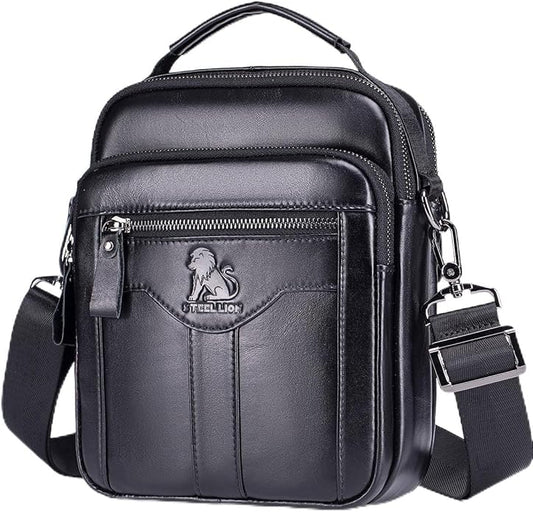 Premium Leather Men's Crossbody -Organized Storage & Durable,Stylish for Daily Carry