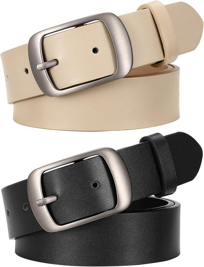 SUOSDEY Women Belts For Jeans Dresses Pants Ladies Leather Waist Belt with Elegant Buckle, Width 1.3"