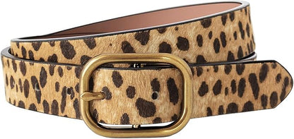 MJNUONE Leopard Print Belt for Women Leather Waist Belts Classic Needle Buckle Animal Printed forJeans dress Party Outfits